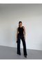 Women's Black One-Shoulder Sandy Fabric Blouse with Accessories - 7