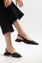 Women's Short Heeled Shoes Black Side Open Heeled Narrow Fit - 5