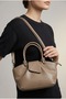 Women's Mink Color Stylish Handbag with Closure Detail and Shoulder Bag
