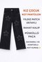 26904-26 Girls' Denim Trousers with Star Patch Detail, Tasseled Legs, Comfortable Fit, Daily Wear - 8