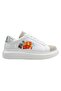Women's Vegan Leather White Sneakers - Travel Collage Design - 7