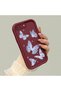 iPhone 7 Plus/8 Plus Compatible Silicone Phone Case with Ribbon Button and Butterfly Pattern