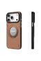 iPhone 17 Pro Leather Case 360° Rotating Magnetic Stand Shockproof Back Cover - 3