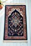 Carpet Prayer Rug Patterned Navy Blue Prayer Rug – Classic Motif Non-Slip Base Prayer Mat
