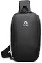 9281 Reflective Waterproof Anti-Theft Sling Bag with USB Port, Black - 3