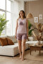 Women's Pajama Set with Patterned Shorts