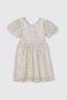 Girl's Gold Embroidered Tulle White Dress