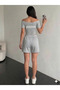 2-Piece Women's Black - Gray Basic Shorts Set - Comfortable Fit Above the Knee 2-Piece Economic Package - 7