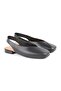 L081.25506 White Genuine Leather V-Cut Open Back Women's Ballerina Sandals - 3