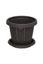 Cedargrain Flowerpot with Tray 14"