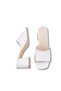 Maia Lila Women's Heeled Slippers 0012201 White Patent Leather - 5