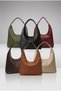 Women's Burgundy Color Knitted Patterned Women's Shoulder Bag Large Size Stylish Daily Bag - 5