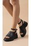 Ankle-Wrap Closed Top Summer Women's High Heels Wedge Heel in Sandals Shoes - 4