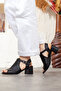 Women's Genuine Leather Heeled Sandals - 2