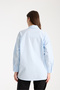 Women's Classic Collar Long Sleeve Relaxed Fit Shirt with Stone Button Detail - 7