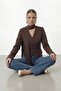 Tie-Up V-Neck Long Sleeve Blouse - 3