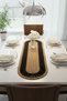 Modern Double Color Detailed Wicker Runner 33X100 - Machine Washable Natural Textured Oval Jute Runner - 6