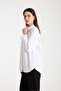 Women's Classic Collar Long Sleeve Relaxed Fit Shirt with Stone Button Detail - 5