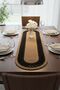 Modern Double Color Detailed Wicker Runner 33X100 - Machine Washable Natural Textured Oval Jute Runner
