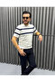 Men's Modern Casual Rayon Fabric Striped Knitwear