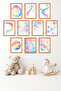 10-Piece Frame-Looking Space, Astronaut, Planet, Baby, Children's Room Painting Set 15X20 cm Mdf Uv Printing