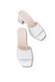 Maia Lila Women's Heeled Slippers 0012201 White Patent Leather - 3