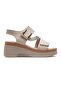 2613804Y Women's Genuine Leather Padded Sole Casual Sandals
