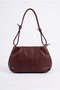 Women's Burgundy Color Single Compartment Leather Look Shoulder Bag Stylish and Suitable for Daily Use - 2