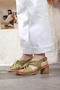 صندل كادي بكعب من الجلد الطبيعي - 4