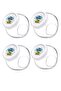 80000 Bella 4 Pieces Patterned Plastic Jars with Lids 1500 Cc