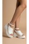 Ankle-Wrap Closed Top Summer Women's High Heels Wedge Heel in Sandals Shoes