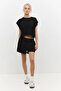 Crew Neck Short Sleeve T-Shirt with Ribbed Hem - 5