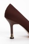 Skin-Smooth Satin Fabric Heel Shoes - 3