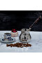 Gaziantep Style Handmade Carved Embroidered Pewter Copper Coffee Pot for 2-3 People - 2