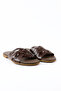 Genuine Leather Brown Strappy Women's Slippers - Z265200 - 2