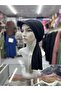 Scarf Bonnet Cotton Fabric Non-Slip Black Color - 7