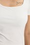 Women's Slim Fit Tight-Fitting Modal Fabric Soft Textured Cotton Square Neck Short Sleeve White T-Shirt Blouse - 4