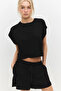 Crew Neck Short Sleeve T-Shirt with Ribbed Hem