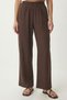 Tie-Detail Blouse Trousers Linen Set Lby0052 Brown - 4