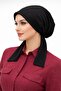 Scarf Bonnet Cotton Fabric Non-Slip Black Color - 2