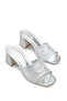 Gemma Mia Women's Heeled Slippers 0012206 Silver Patterned
