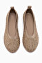 Rena Nud Stone-Trimmed Knitwear Ballerina - 6