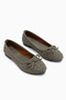 Amelia Mint Suede Bow Women's Ballerinas - 3