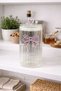 Large Decorative Glass Jar - Candy Jar with Heart Lid and Ribbon Detail - Ribbon Jar