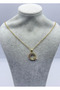 Steel Gold Moon Star Stone Crispy Necklace - 26Ctr01 - 2