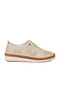 Beige Genuine Leather Women's Casual Shoes - 2