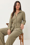 Textured Top and Bottom Set with Tie-Up Detail Lci0067 Olive Green - 2