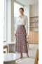 Women's Multicolor High Waist Flared Long Viscose Skirt - 4