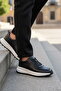 Black and White Lace-Up Men's Casual Shoes - 3