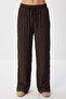 Textured Pocketed Stretch Knit Trousers Lci0069 Brown - 3
